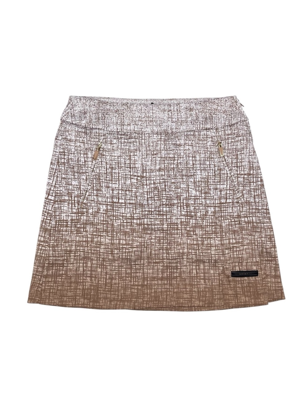 Jamie Sadock Women's Golf Skort Size 2 Tan White Abstract Ombre Print Pickleball